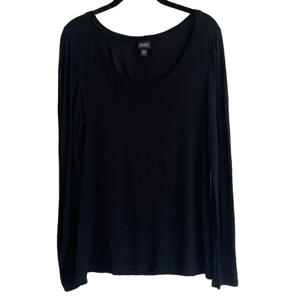 Eileen Fisher Round Neck Rayon Long Sleeve Tunic Top, Size XS - Picture 1 of 5